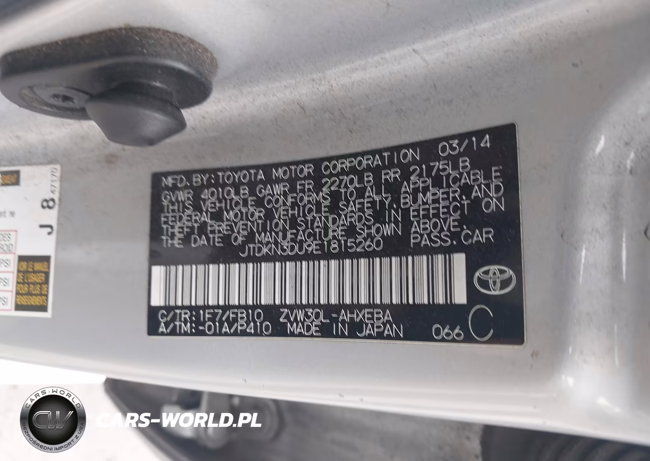 2014 Toyota Prius Two VIN:JTDKN3DU9E1815260 - 9
