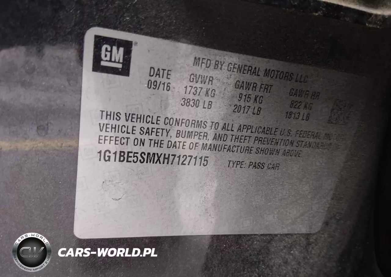 2017 Chevrolet Cruze Lt Auto VIN:1G1BE5SMXH7127115 - 9