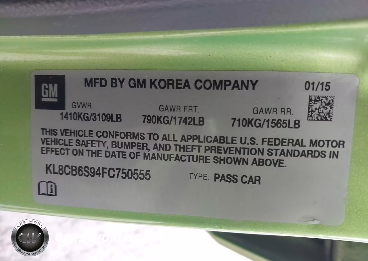 2015 Chevrolet Spark Ls VIN:KL8CB6S94FC750555 - 9