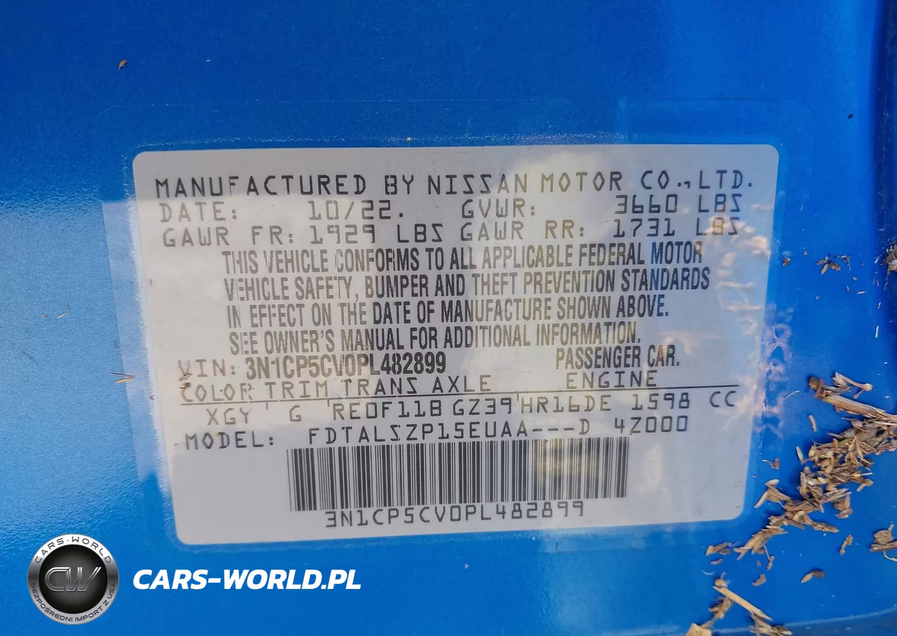 2023 Nissan Retrocesos Sv Xtronic Cvt VIN:3N1CP5CV0PL482899 - 9