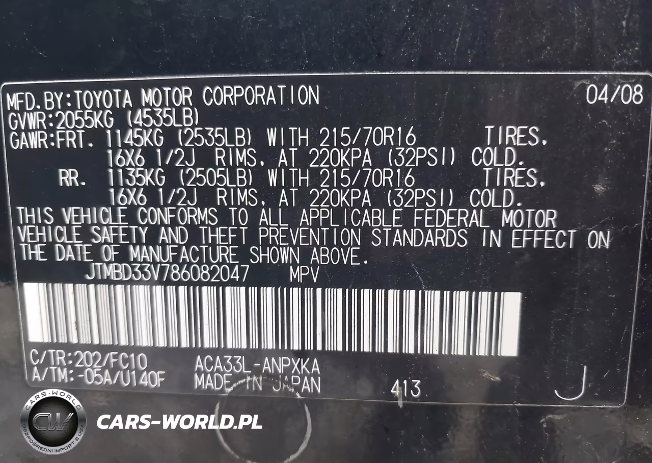 2008 Toyota Rav4 VIN:JTMBD33V786082047 - 9