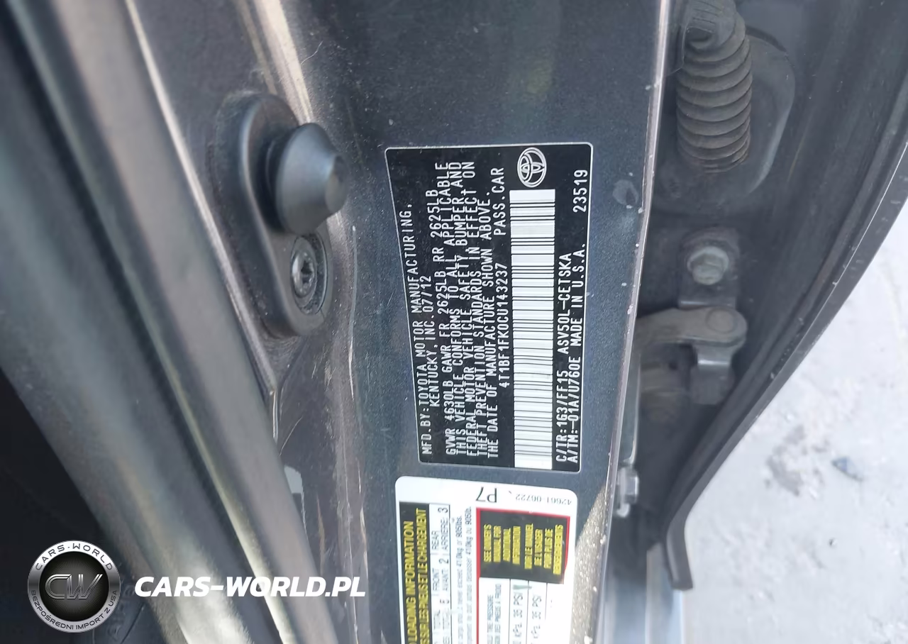 2012 Toyota Camry Se VIN:4T1BF1FK0CU143237 - 9