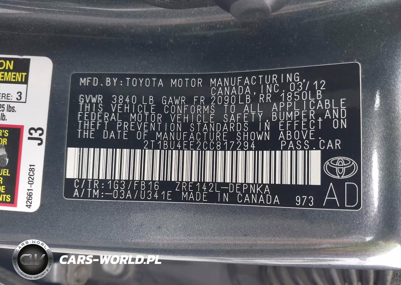 2012 Toyota Corolla Le VIN:2T1BU4EE2CC817294 - 9