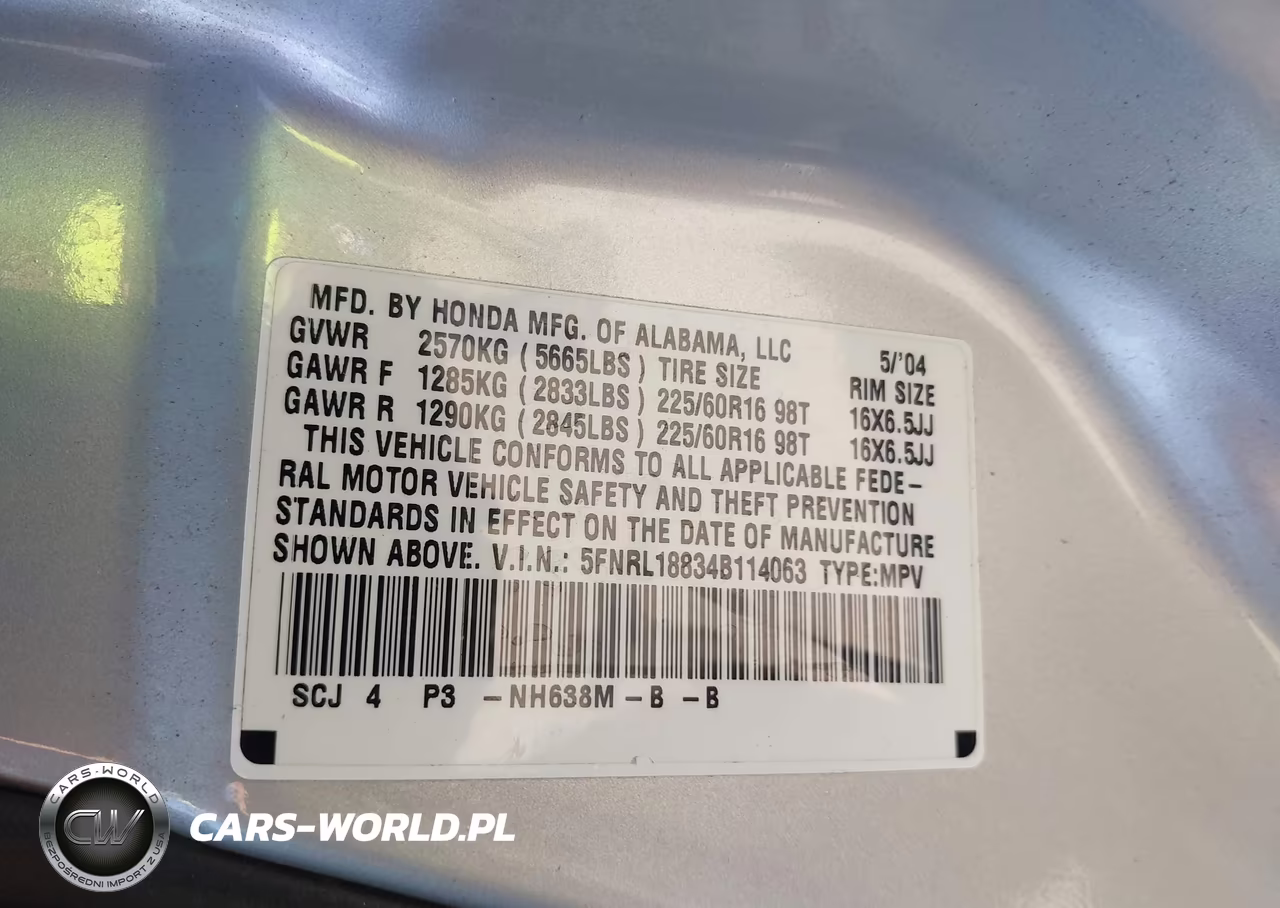 2004 Honda Odyssey Ex VIN:5FNRL18834B114063 - 9