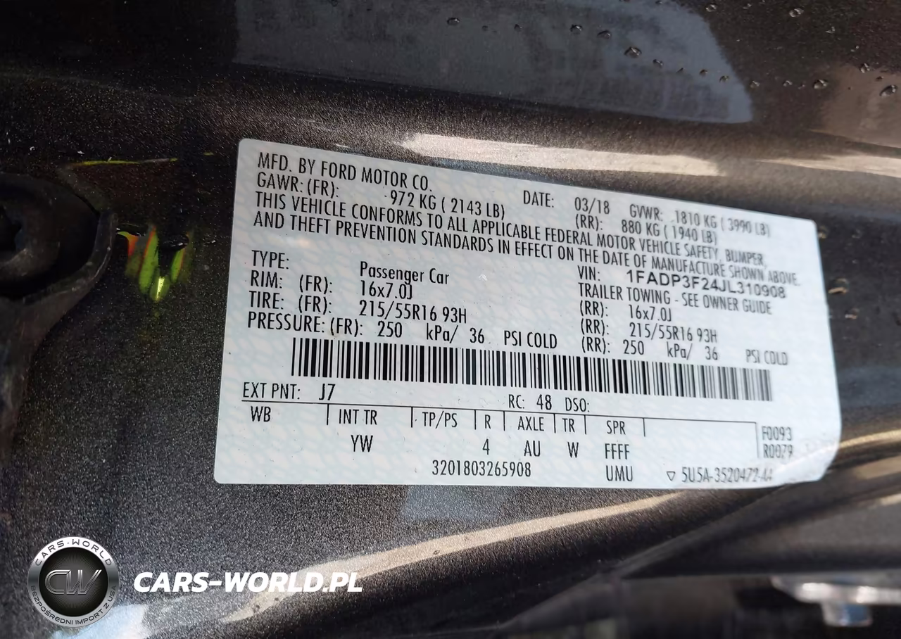 2018 Ford Focus Se VIN:1FADP3F24JL310908 - 9