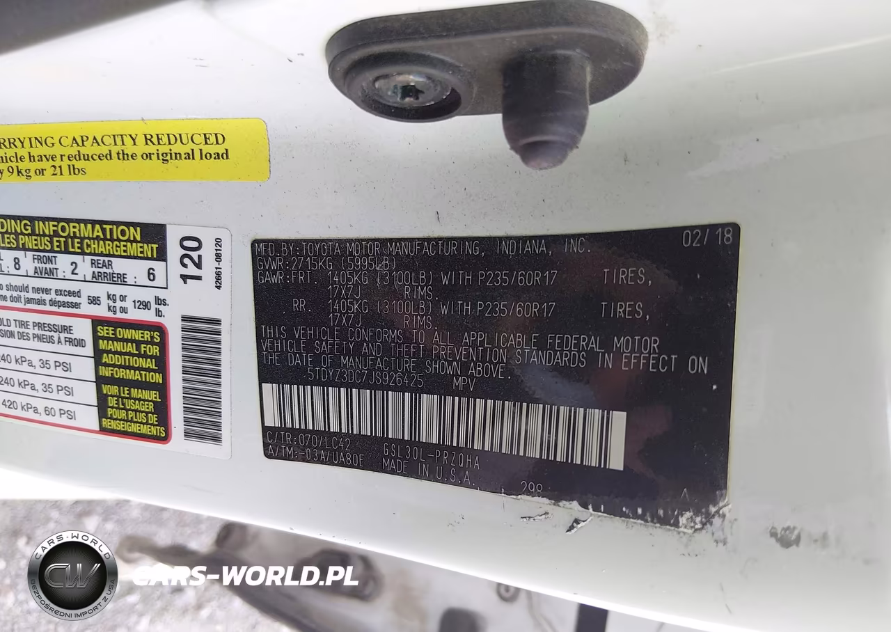 2018 Toyota Sienna Xle 8 Passenger VIN:5TDYZ3DC7JS926425 - 9