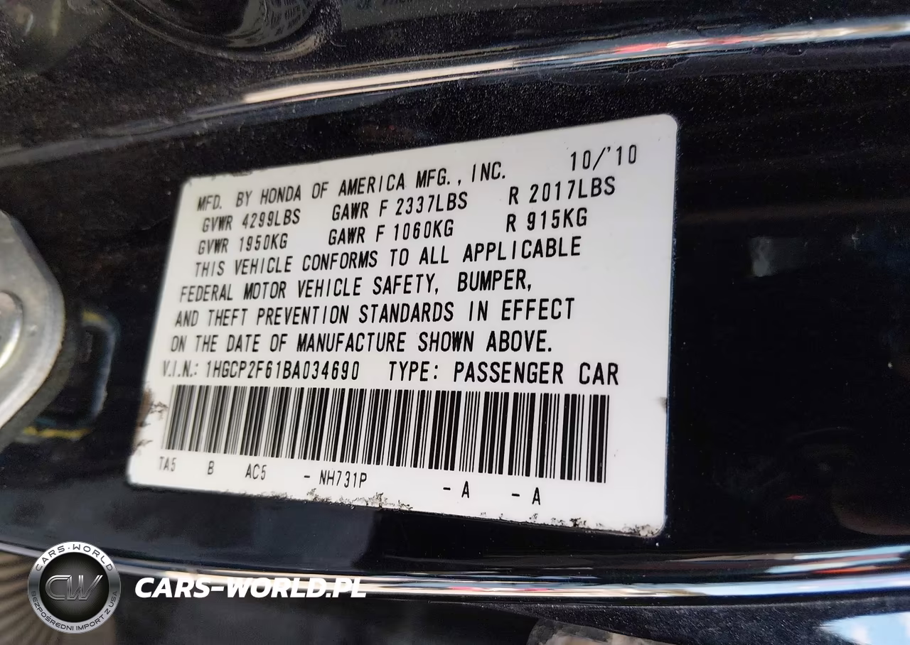 2011 Honda Accord 2.4 Se VIN:1HGCP2F61BA034690 - 9