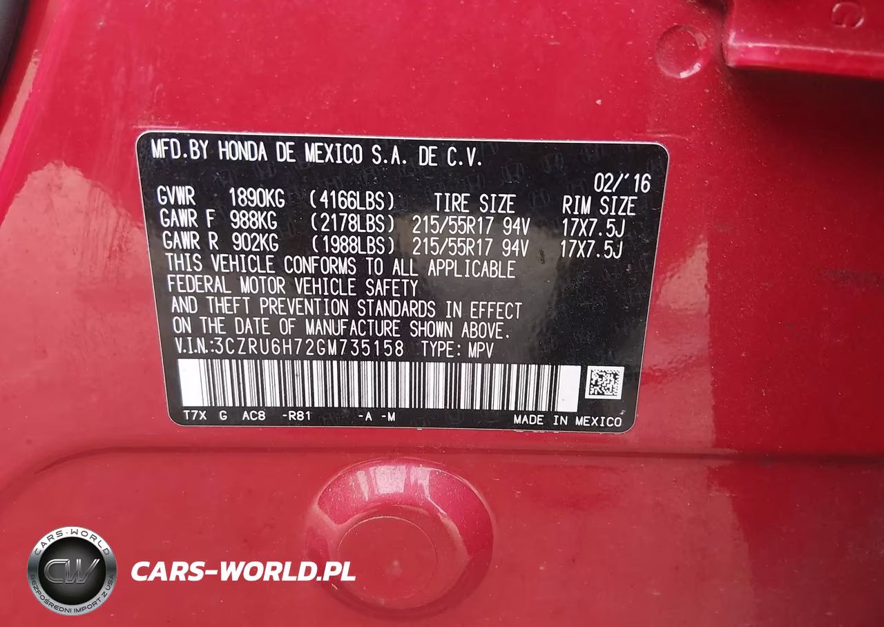 2016 Honda Hr-V Ex-L W-Navi VIN:3CZRU6H72GM735158 - 9