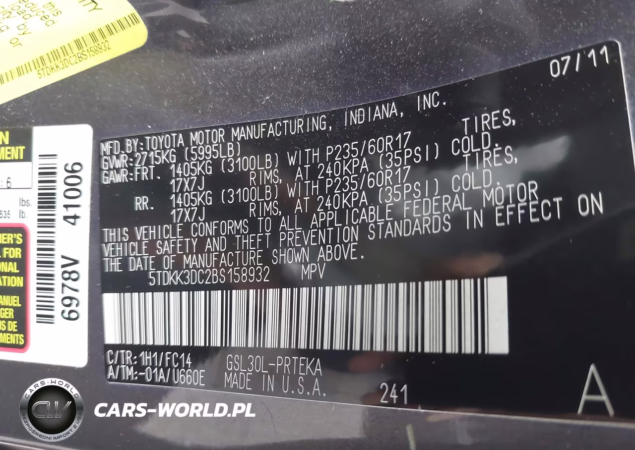 2011 Toyota Sienna Le V6 VIN:5TDKK3DC2BS158932 - 9