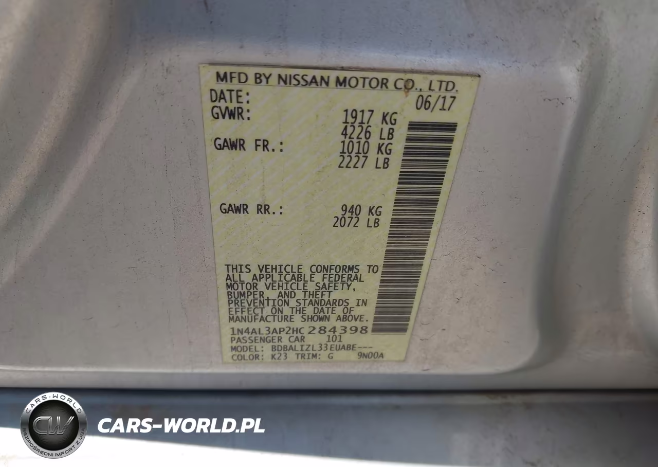 2017 Nissan Altima 2.5 Sv VIN:1N4AL3AP2HC284398 - 9
