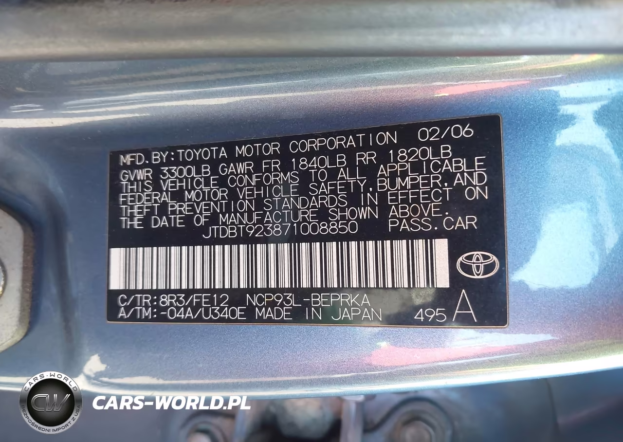 2007 Toyota Yaris VIN:JTDBT923871008850 - 9