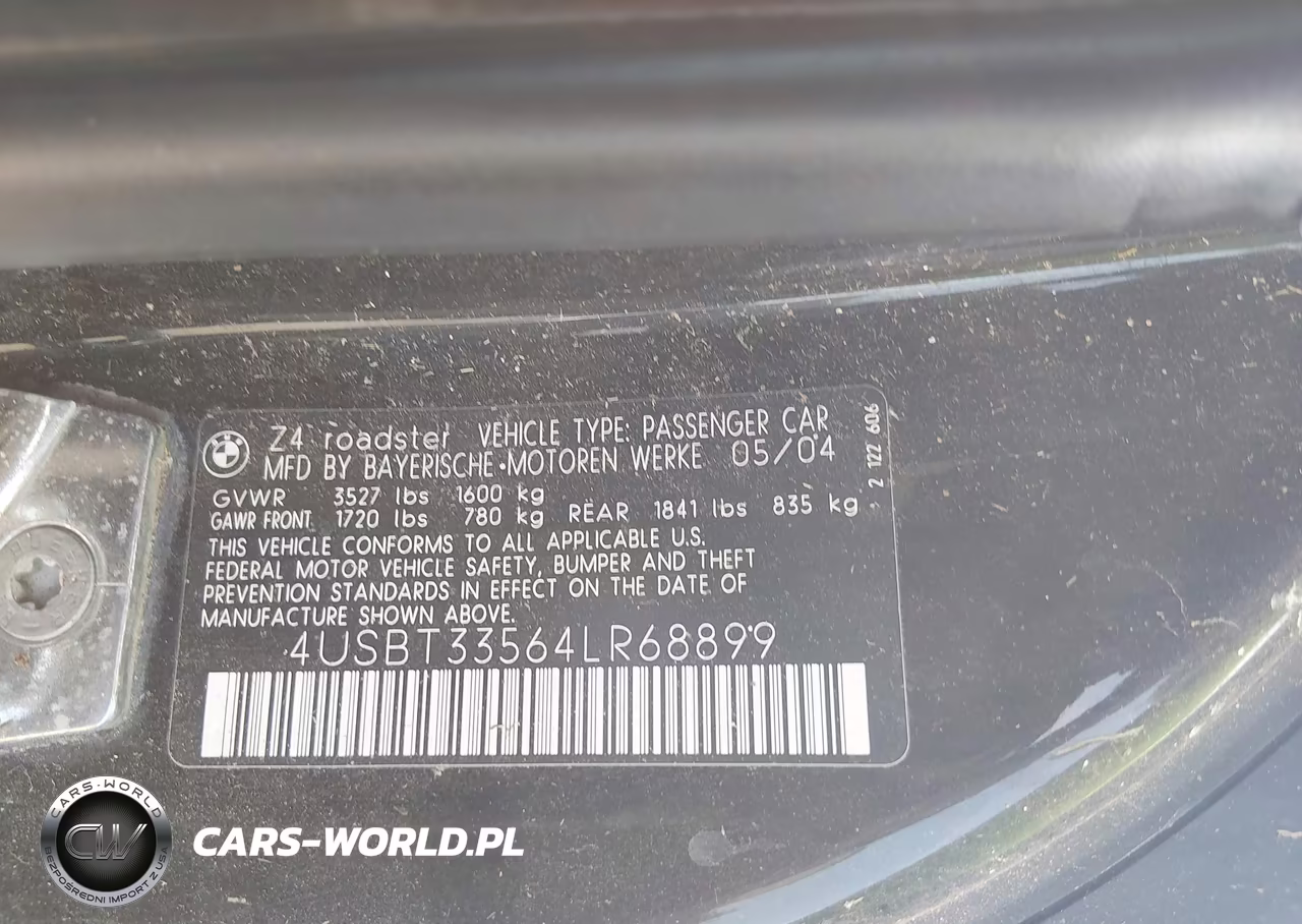 2004 BMW Z4 2.5I VIN:4USBT33564LR68899 - 9