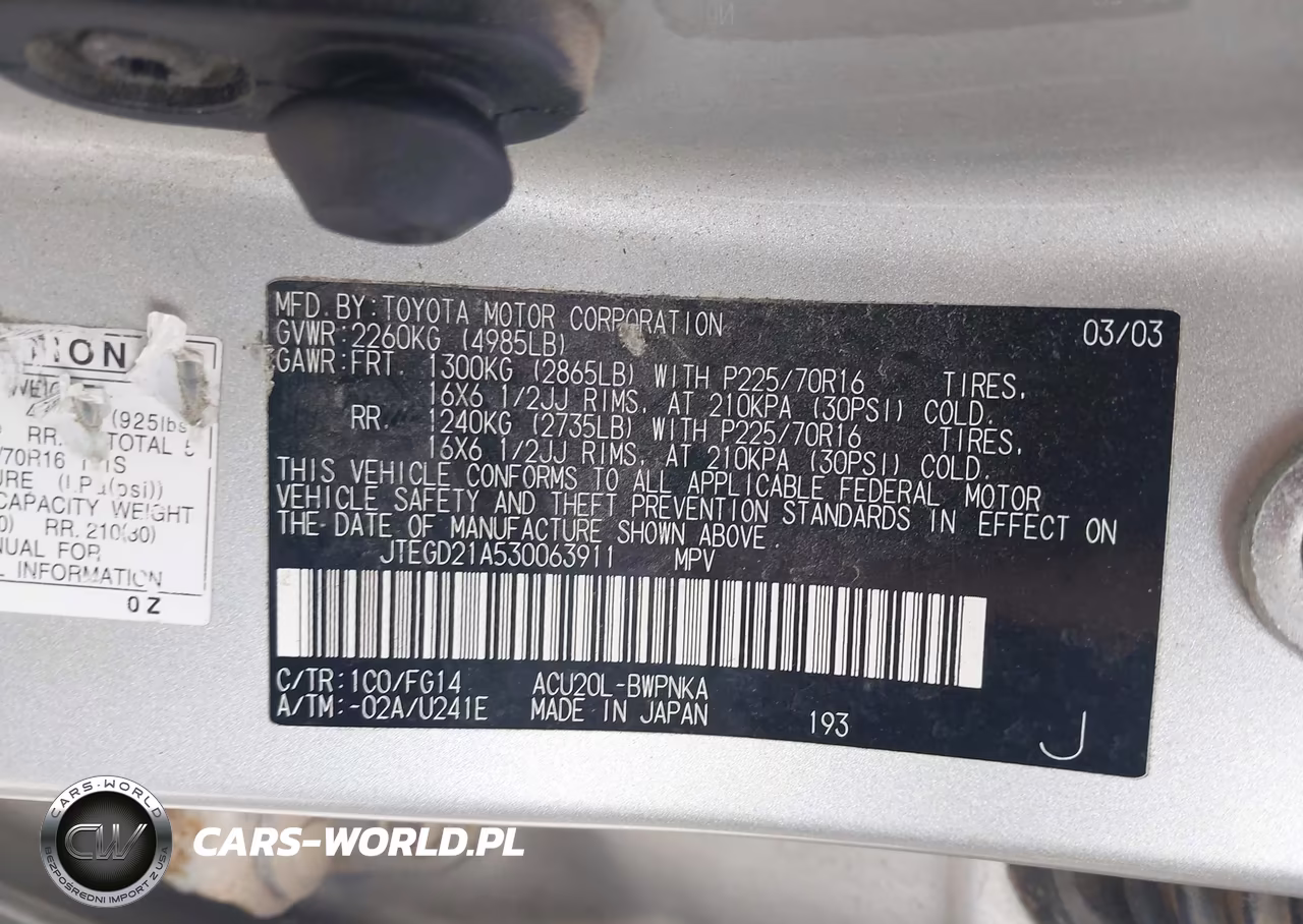 2003 Toyota Highlander VIN:JTEGD21A530063911 - 9