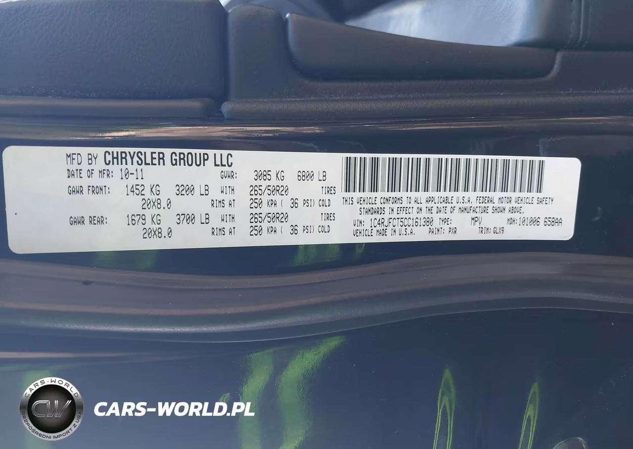 2012 Jeep Grand Cherokee Overland VIN:1C4RJFCT5CC161380 - 9