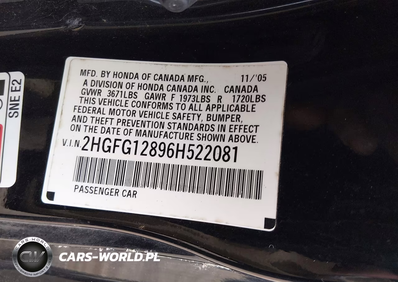 2006 Honda Civic Ex VIN:2HGFG12896H522081 - 9