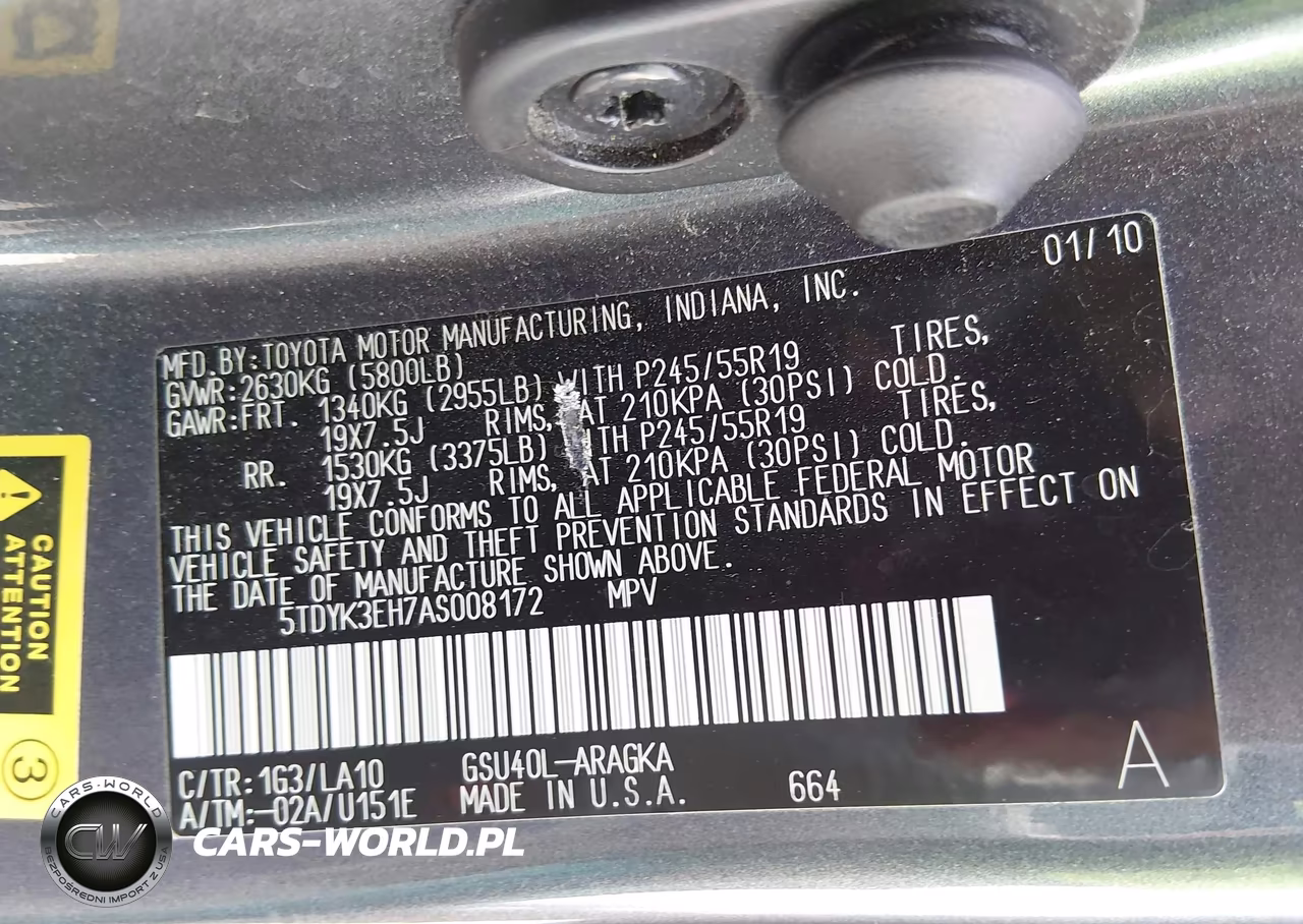 2010 Toyota Highlander Limited V6 VIN:5TDYK3EH7AS008172 - 9