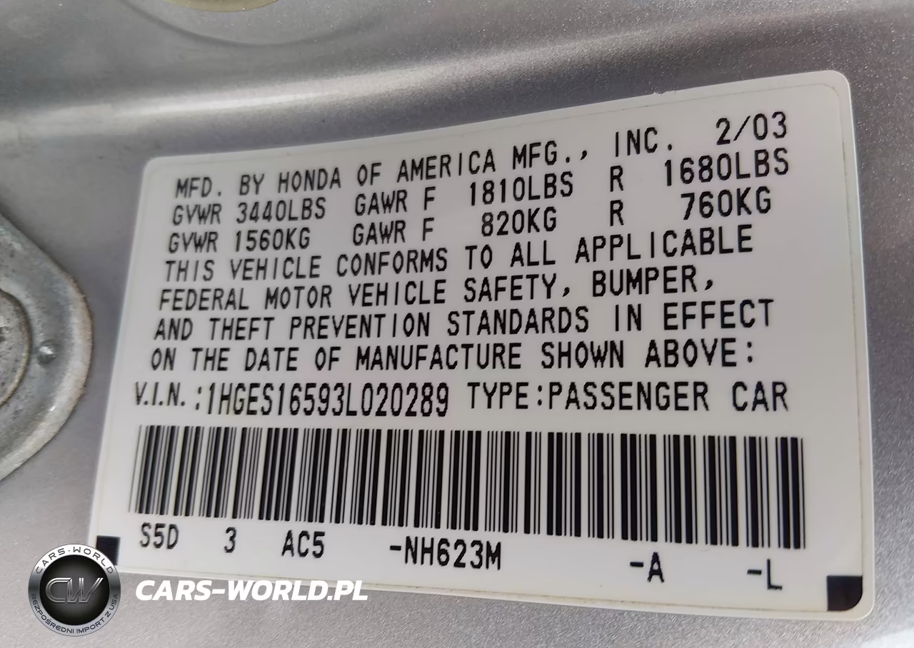 2003 Honda Civic Lx VIN:1HGES16593L020289 - 9