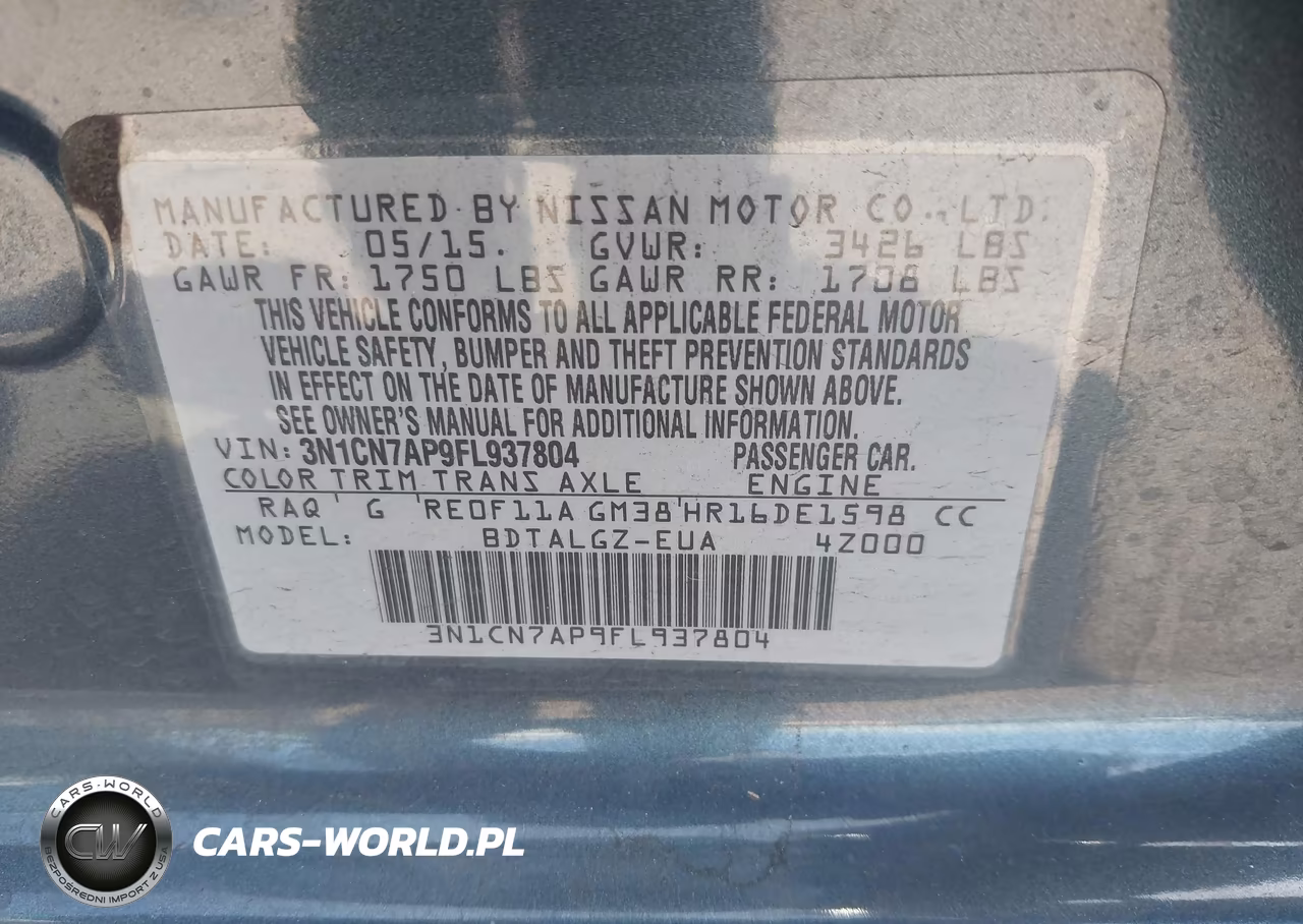 2015 Nissan Versa 1.6 Sl VIN:3N1CN7AP9FL937804 - 9