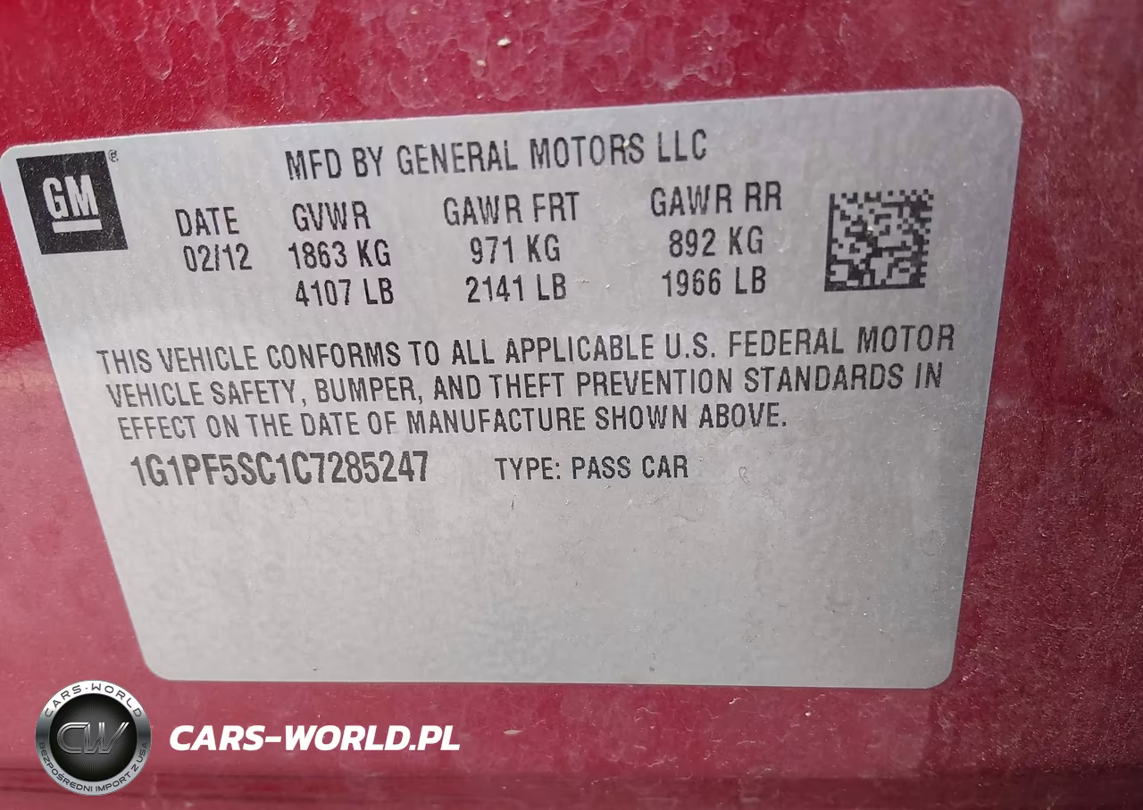 2012 Chevrolet Cruze 1Lt VIN:1G1PF5SC1C7285247 - 9