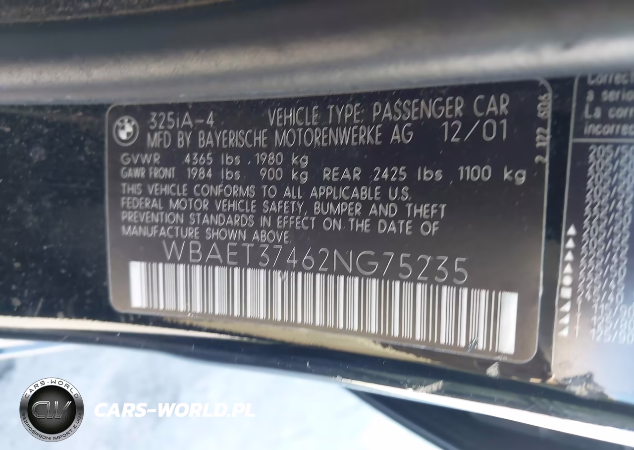 2002 BMW 325I VIN:WBAET37462NG75235 - 9