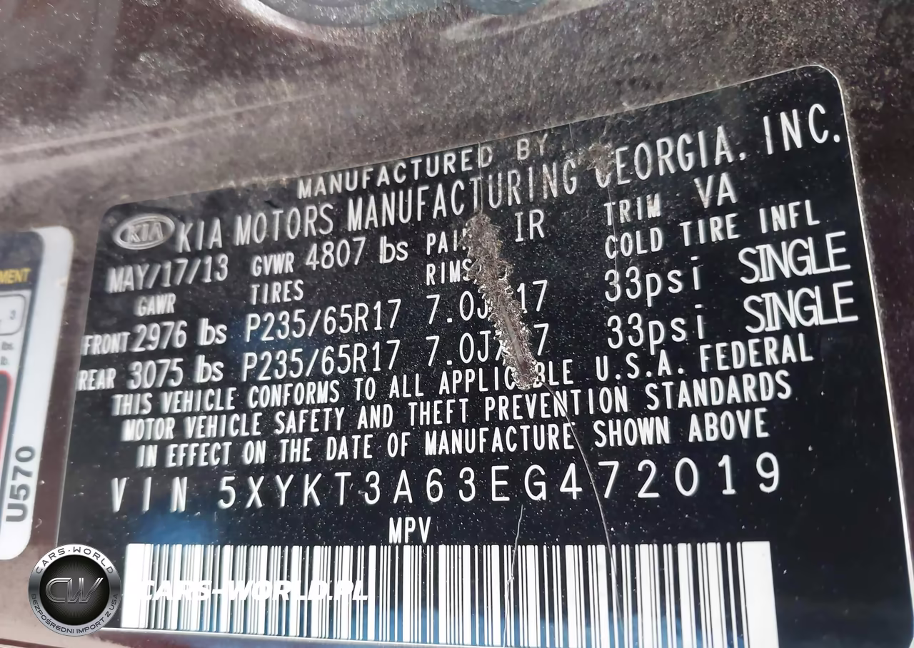 2014 Kia Sorento Lx VIN:5XYKT3A63EG472019 - 9