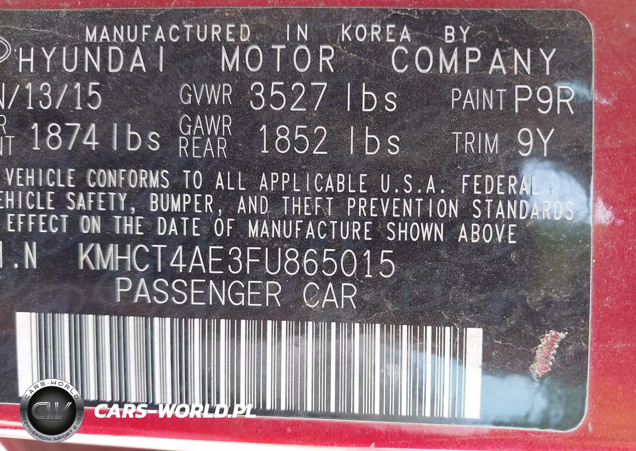 2015 Hyundai Accent Gls VIN:KMHCT4AE3FU865015 - 9