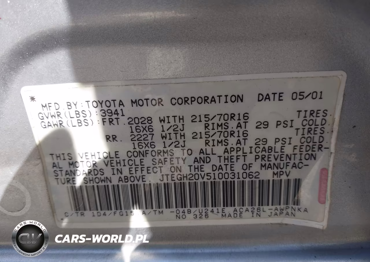 2001 Toyota Rav4 VIN:JTEGH20V510031062 - 9