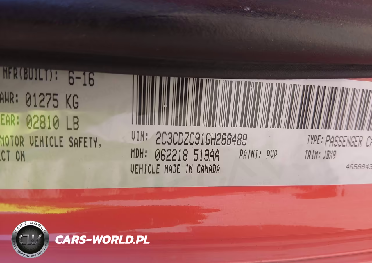2016 Dodge Challenger VIN:2C3CDZC91GH288489 - 9