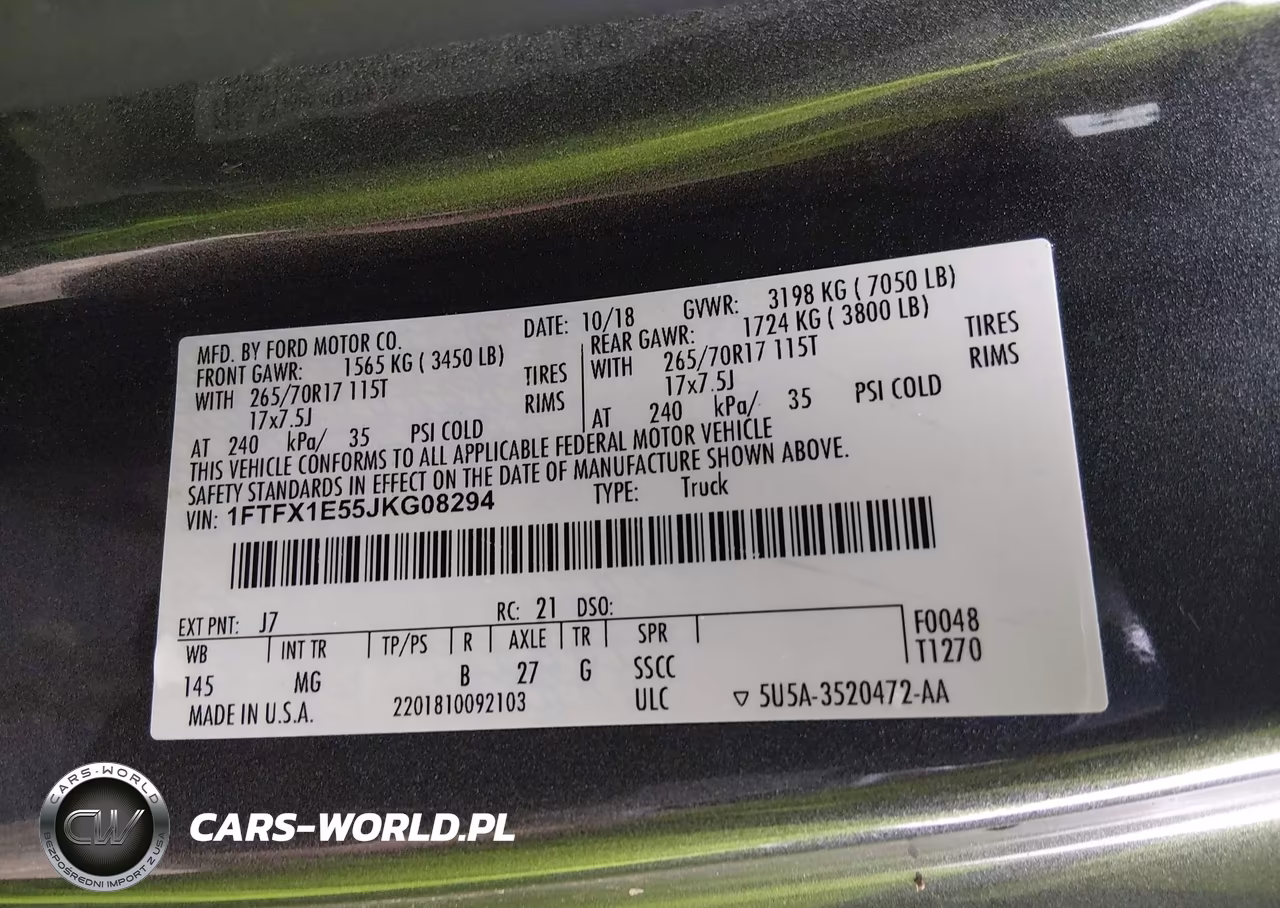 2018 Ford F-150 Xlt VIN:1FTFX1E55JKG08294 - 9