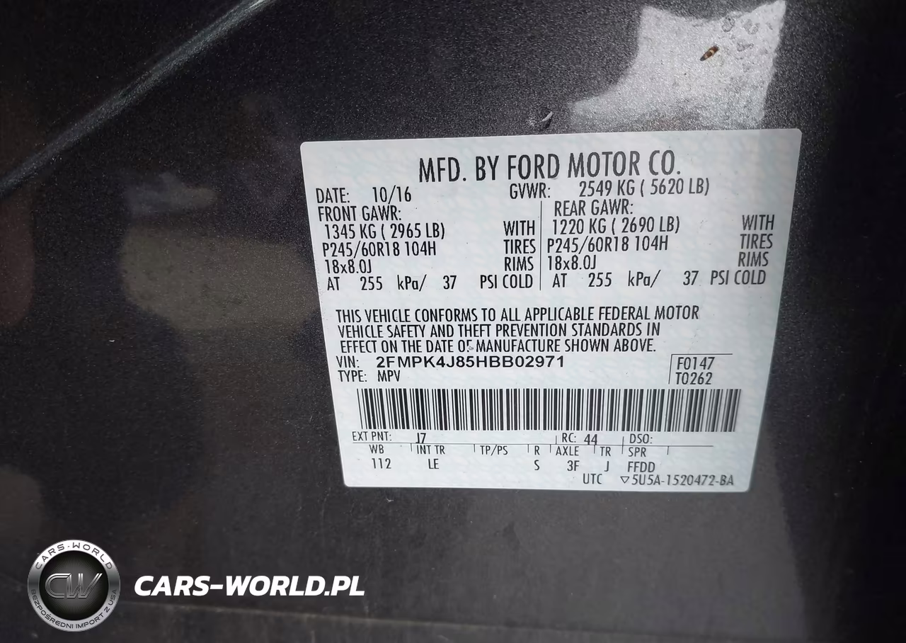 2017 Ford Edge Sel VIN:2FMPK4J85HBB02971 - 9
