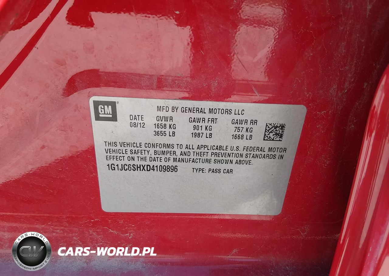 2013 Chevrolet Sonic Lt Auto VIN:1G1JC6SHXD4109896 - 9