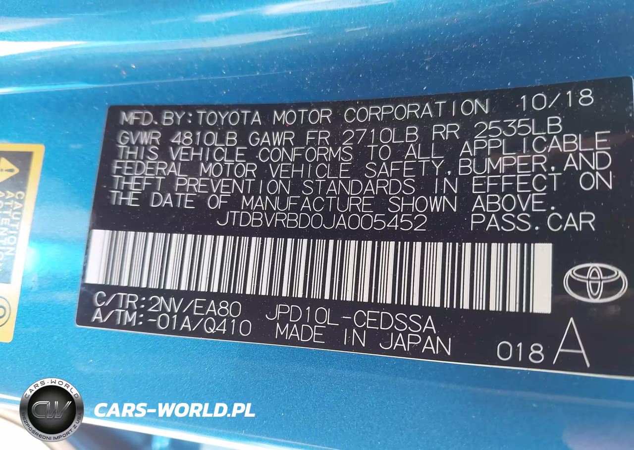 2018 Toyota Mirai VIN:JTDBVRBD0JA005452 - 9