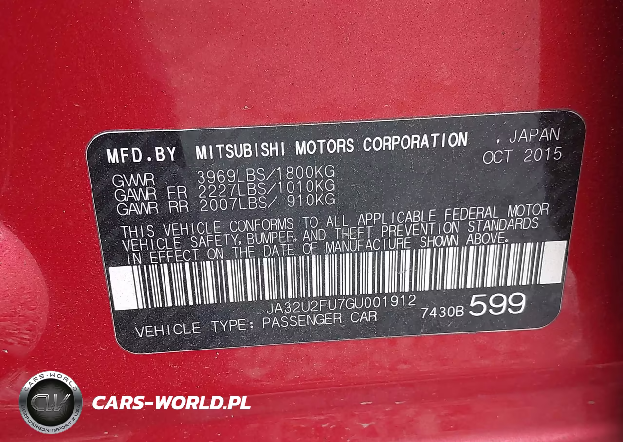 2016 Mitsubishi Lancer Es VIN:JA32U2FU7GU001912 - 9