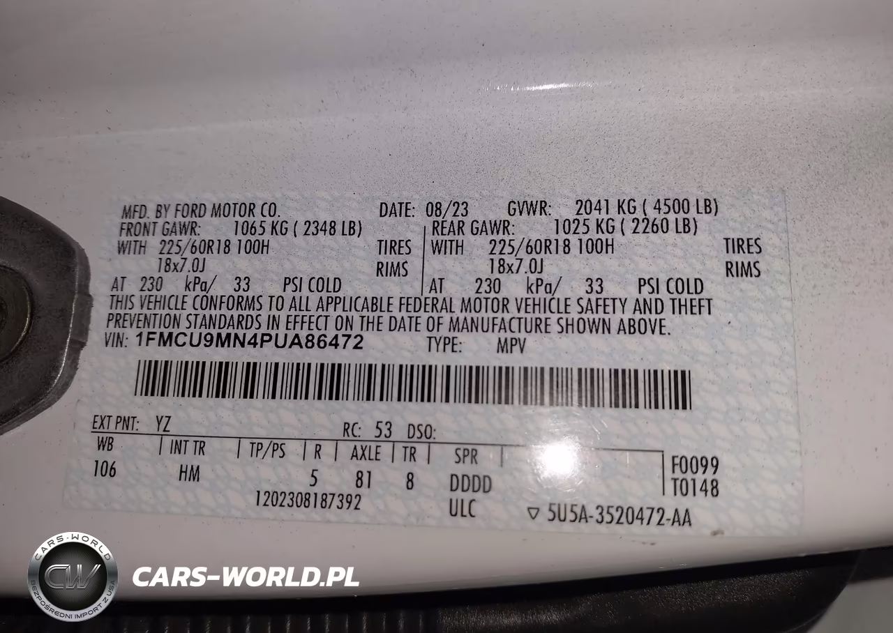 2023 Ford Escape St-Line VIN:1FMCU9MN4PUA86472 - 9
