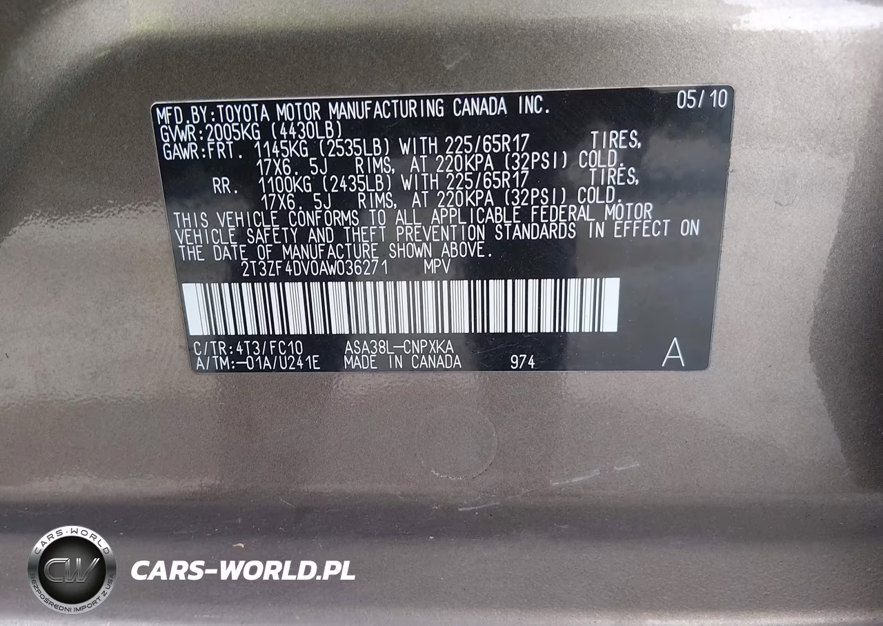 2010 Toyota Rav4 VIN:2T3ZF4DV0AW036271 - 9