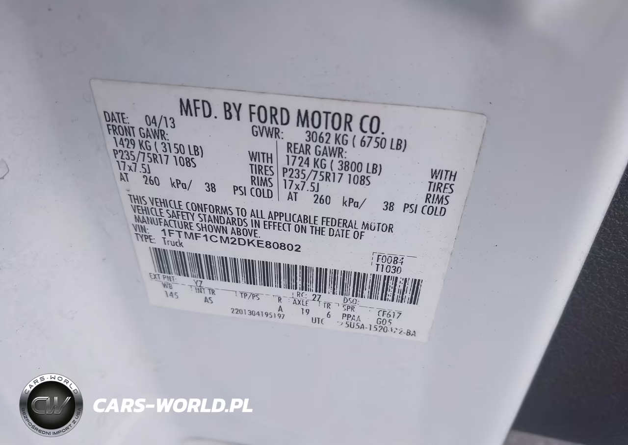2013 Ford F-150 Xl VIN:1FTMF1CM2DKE80802 - 9