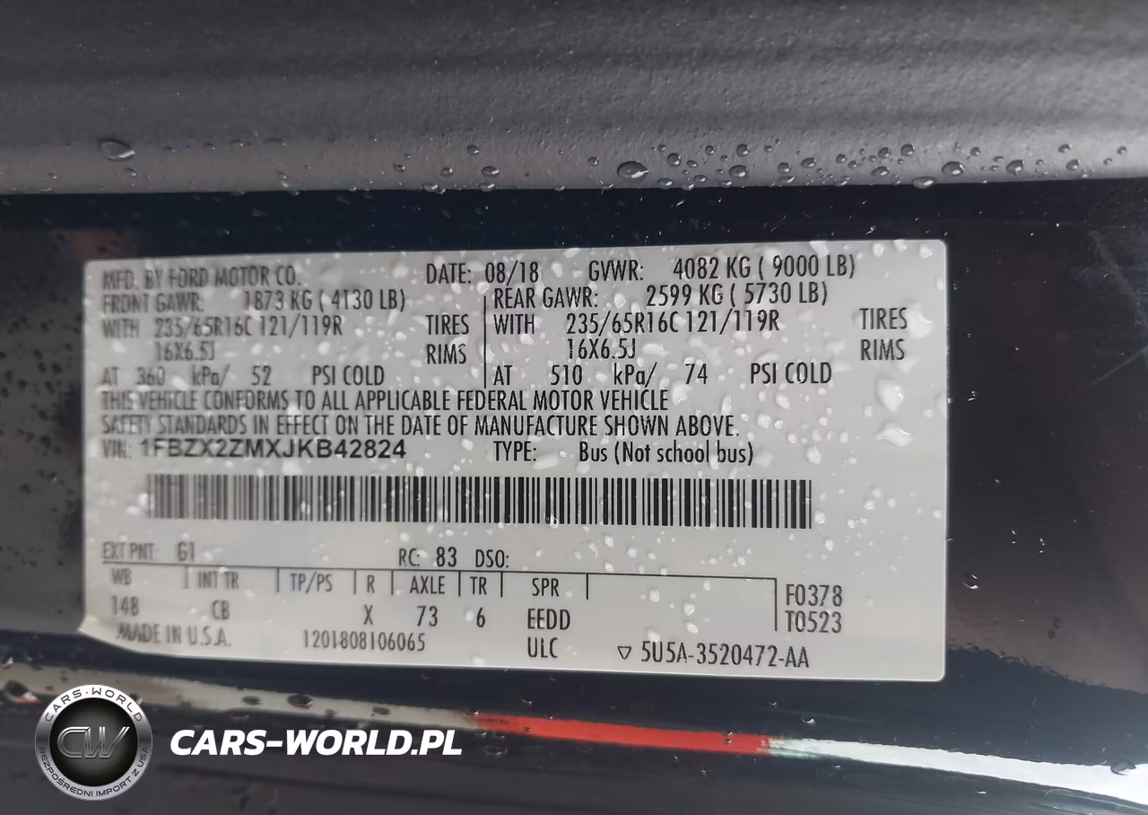 2018 Ford Transit-350 Xl VIN:1FBZX2ZMXJKB42824 - 9