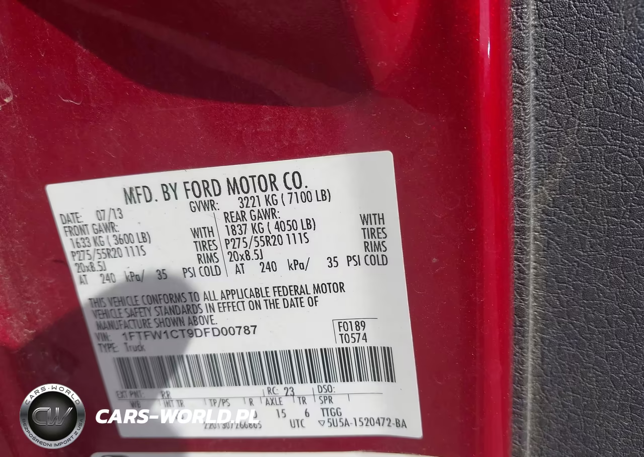 2013 Ford F-150 Fx2 VIN:1FTFW1CT9DFD00787 - 9