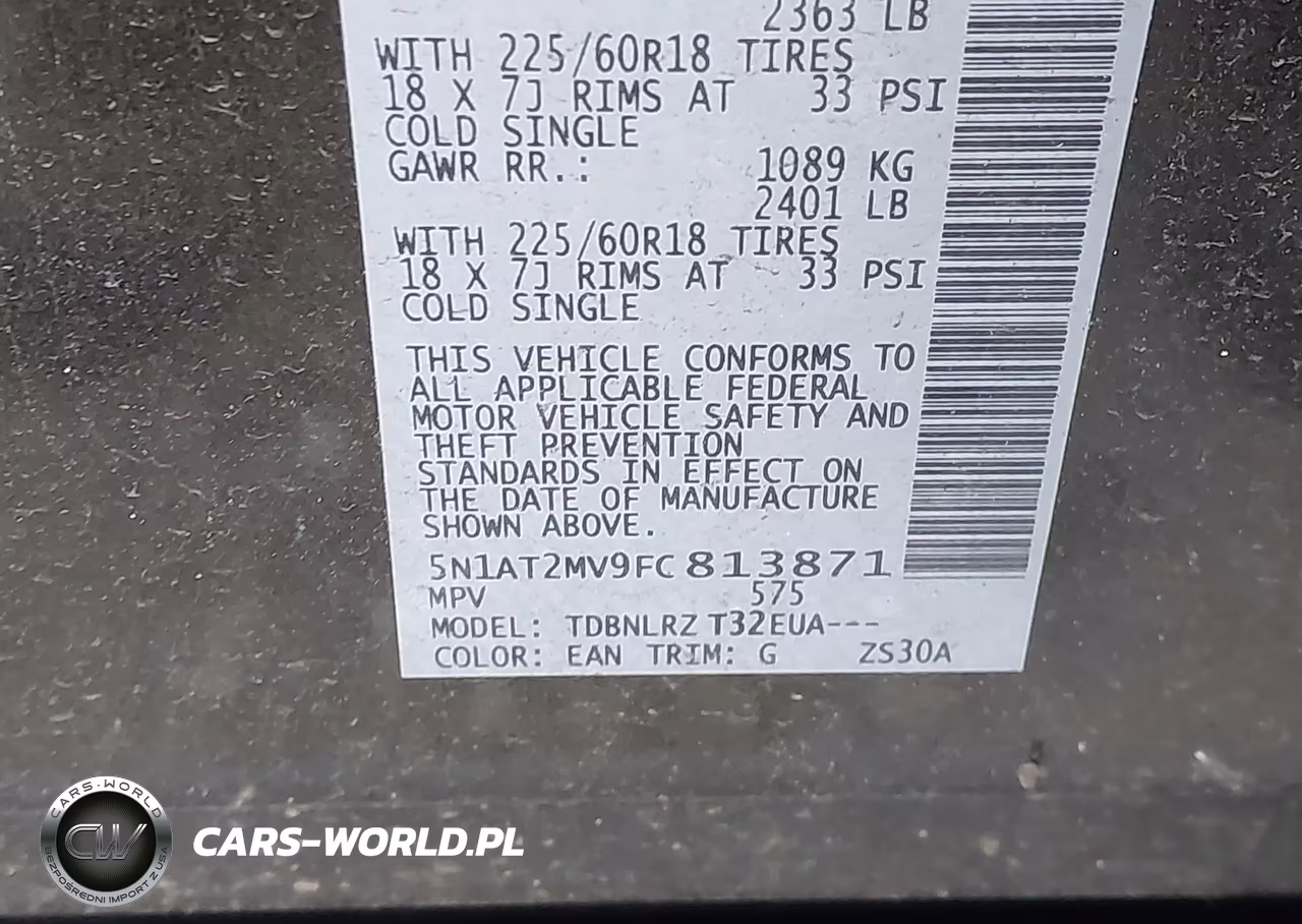 2015 Nissan Rogue Sl VIN:5N1AT2MV9FC813871 - 9