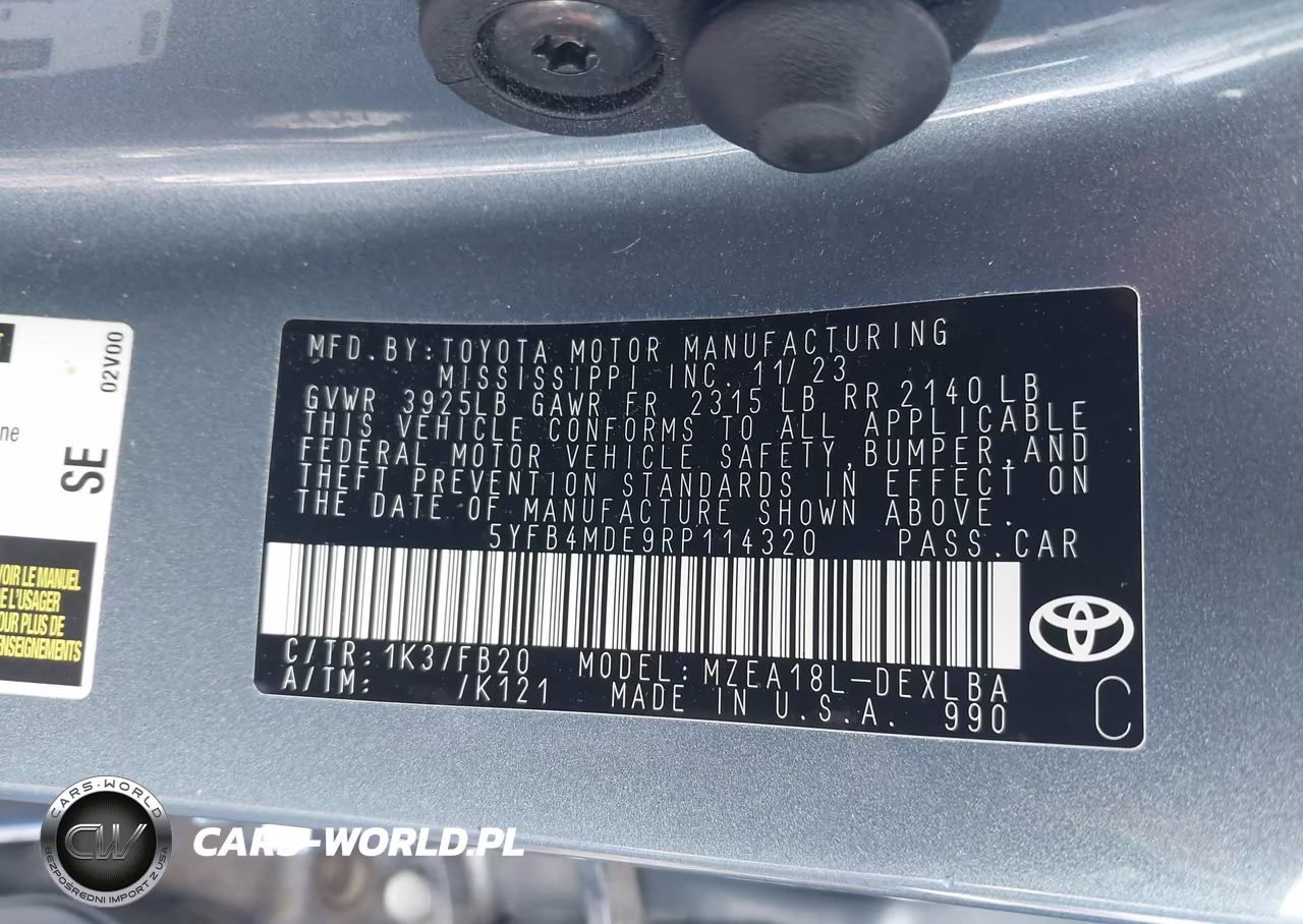 2024 Toyota Corolla Le VIN:5YFB4MDE9RP114320 - 9