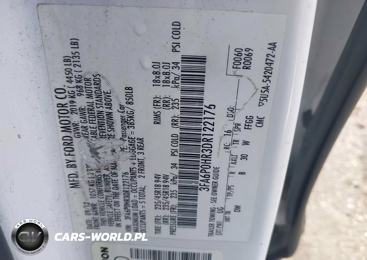 2013 Ford Fusion Se VIN:3FA6P0HR3DR122176 - 9