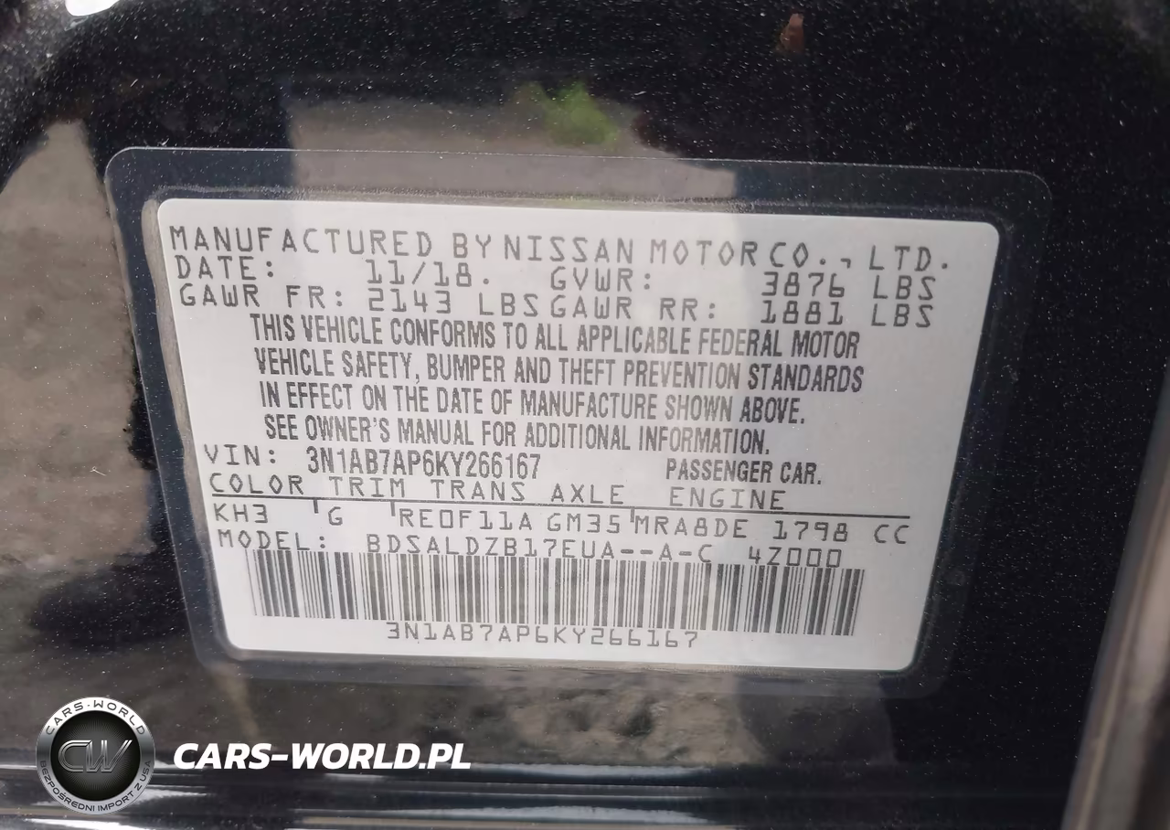 2019 Nissan Sentra Sv VIN:3N1AB7AP6KY266167 - 9