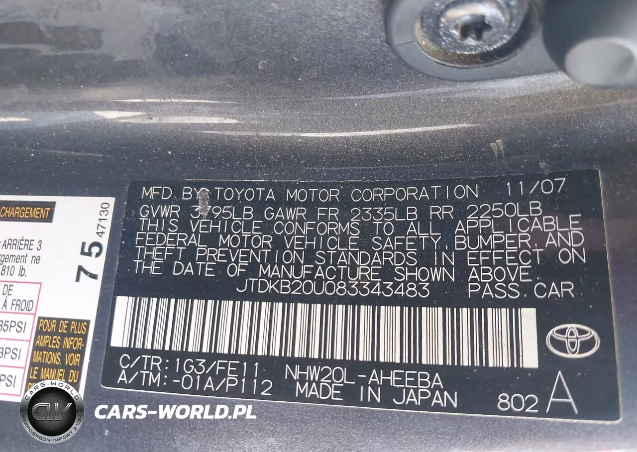 2008 Toyota Prius VIN:JTDKB20U083343483 - 9