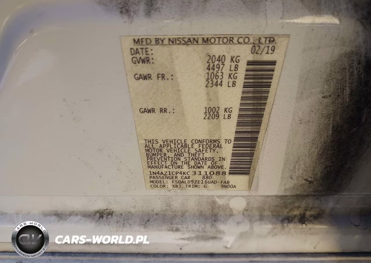 2019 Nissan Leaf Sv VIN:1N4AZ1CP4KC311088 - 9