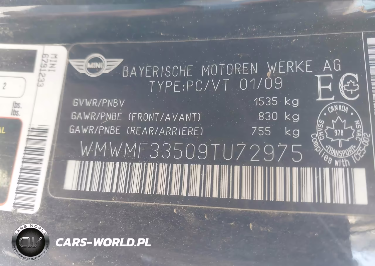 2009 Mini Cooper Hardtop VIN:WMWMF33509TU72975 - 9