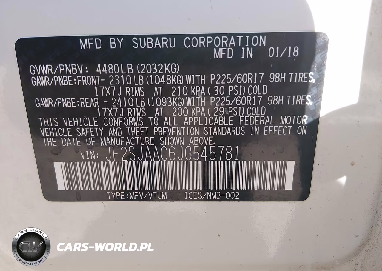 2018 Subaru Forester 2.5I VIN:JF2SJAAC6JG545781 - 9