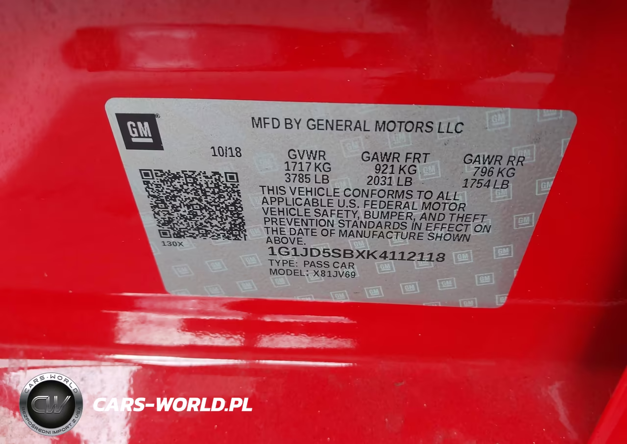 2019 Chevrolet Sonic Lt Auto VIN:1G1JD5SBXK4112118 - 9
