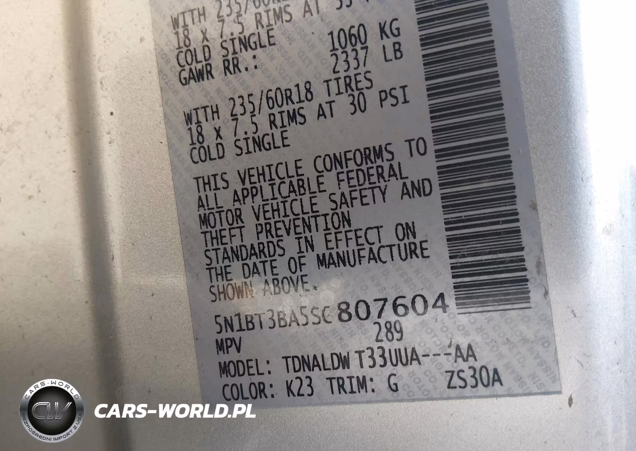2025 Nissan Rogue Sv Fwd VIN:5N1BT3BA5SC807604 - 9