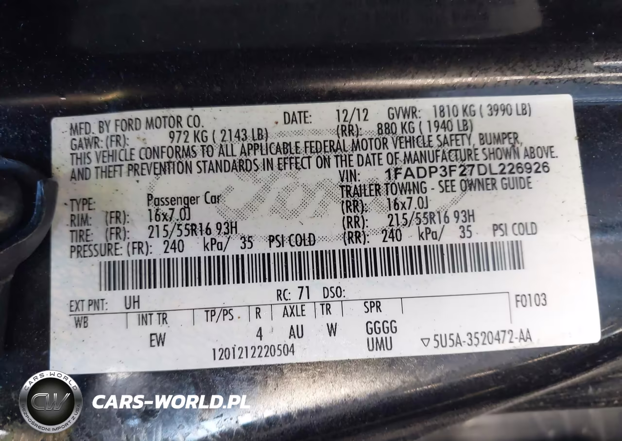 2013 Ford Focus Se VIN:1FADP3F27DL226926 - 9