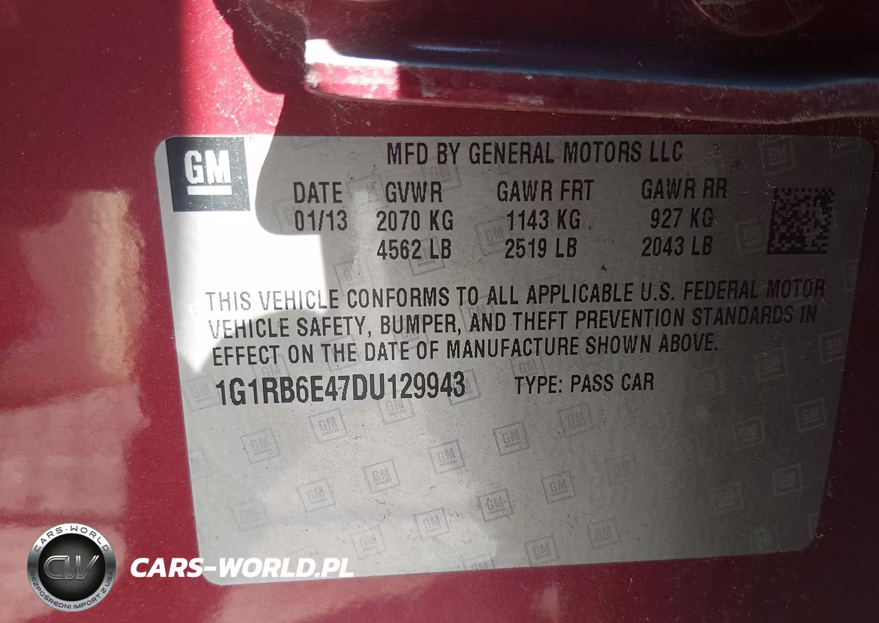 2013 Chevrolet Volt VIN:1G1RB6E47DU129943 - 9